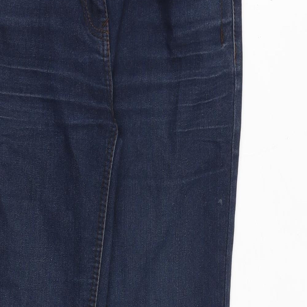 NEXT Womens Blue Cotton Straight Jeans Size 6 Slim Zip