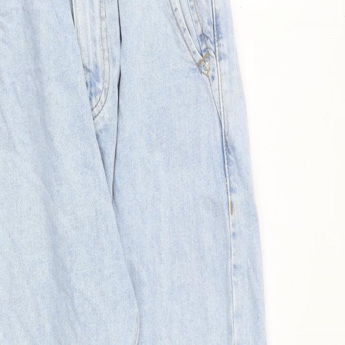 Zara Womens Blue Polyester Mom Jeans Size 8 Regular Zip