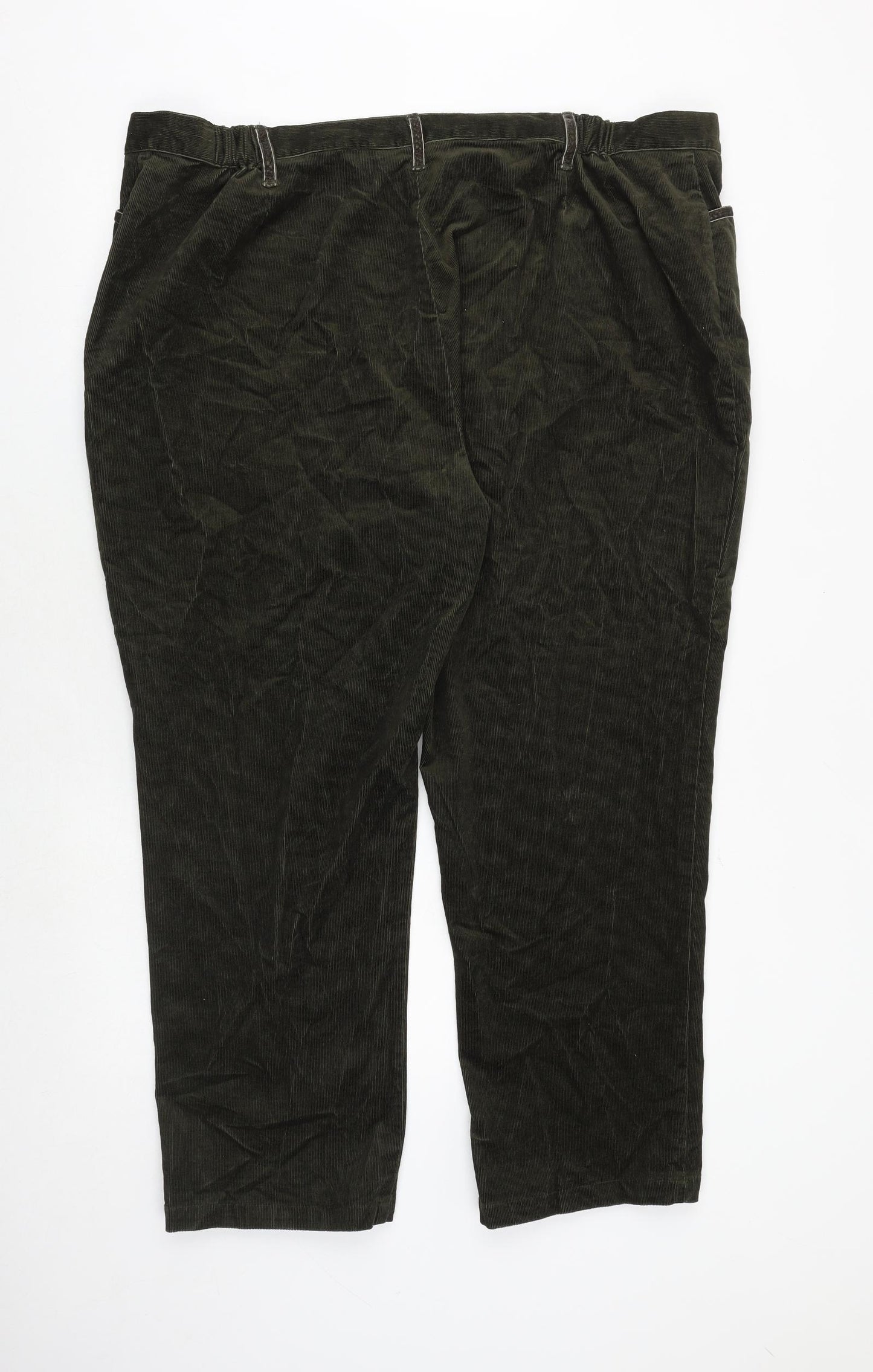 Marks and Spencer Womens Green Cotton Trousers Size 24 Regular
