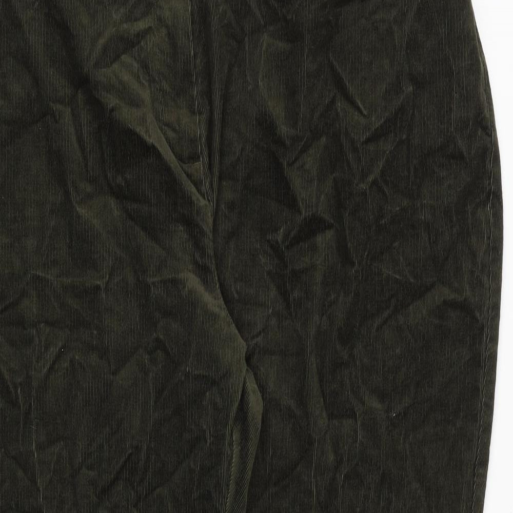 Marks and Spencer Womens Green Cotton Trousers Size 24 Regular