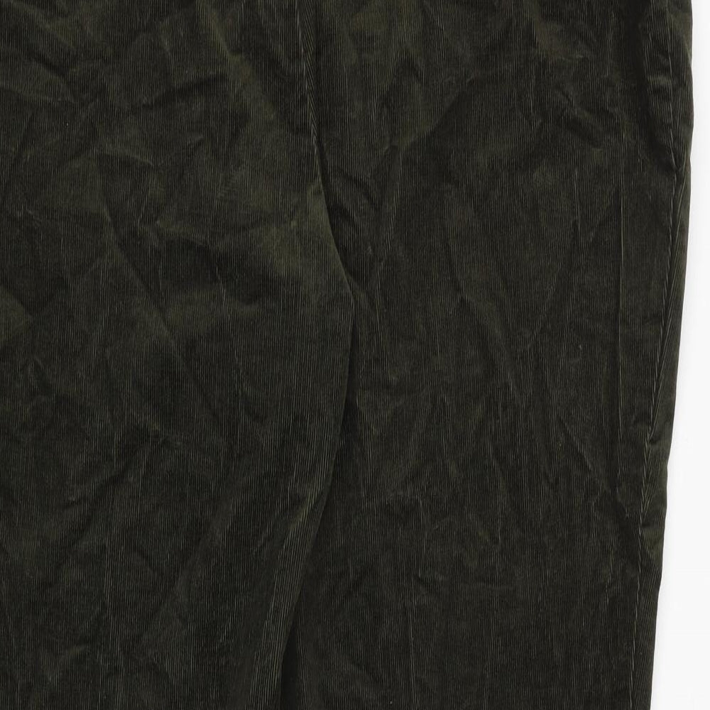 Marks and Spencer Womens Green Cotton Trousers Size 24 Regular