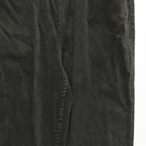 Marks and Spencer Womens Grey Cotton Trousers Size 14 Regular Zip