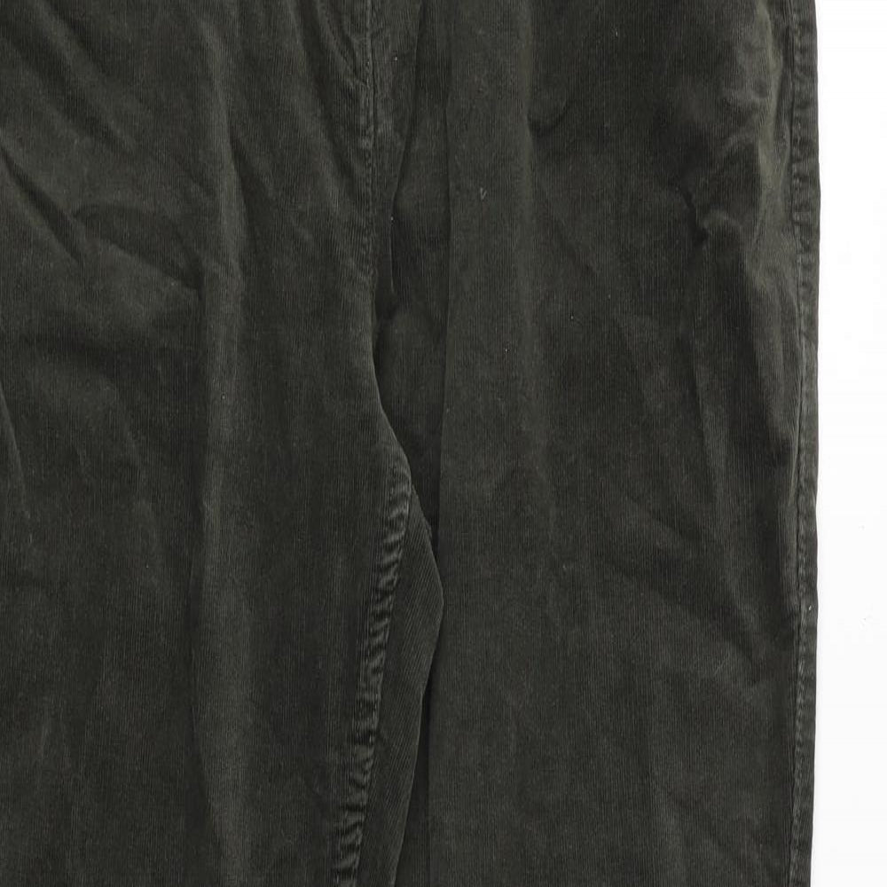 Marks and Spencer Womens Grey Cotton Trousers Size 14 Regular Zip