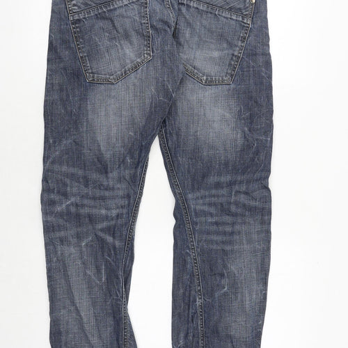 NEXT Mens Blue Cotton Straight Jeans Size 34 in Regular Zip