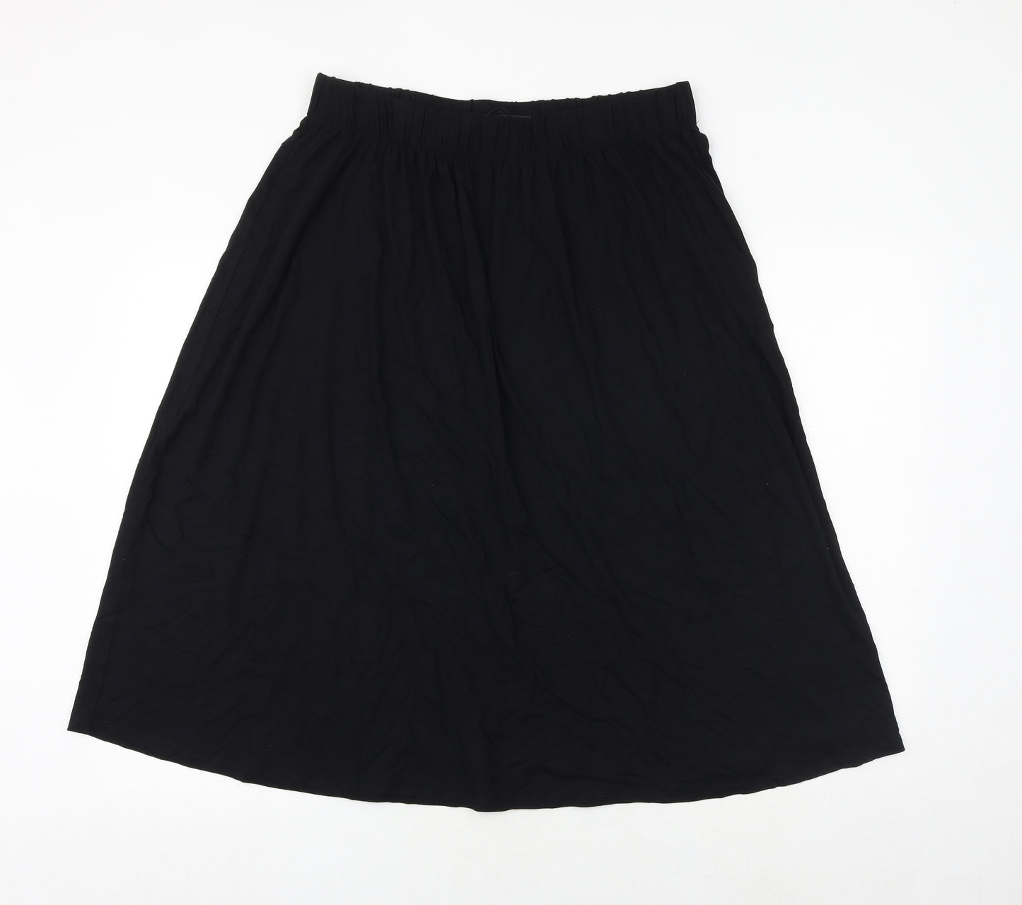 Marks and Spencer Womens Black Viscose Swing Skirt Size 14