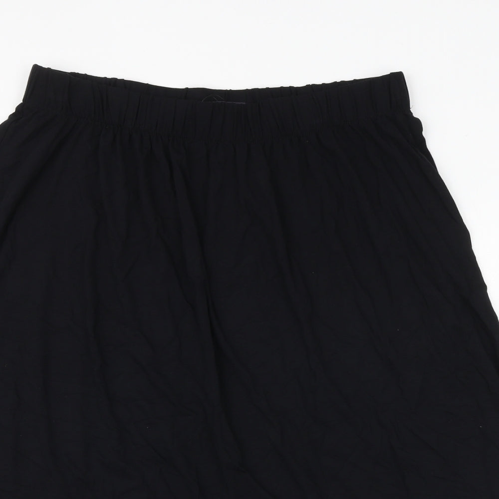 Marks and Spencer Womens Black Viscose Swing Skirt Size 14