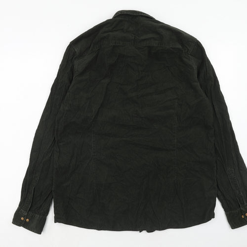 NEXT Mens Green Cotton Button-Up Size XL Collared Button