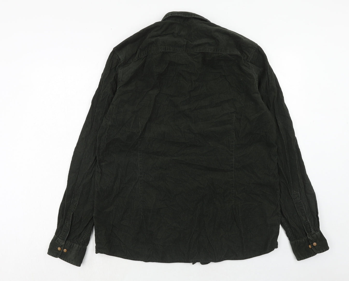 NEXT Mens Green Cotton Button-Up Size XL Collared Button