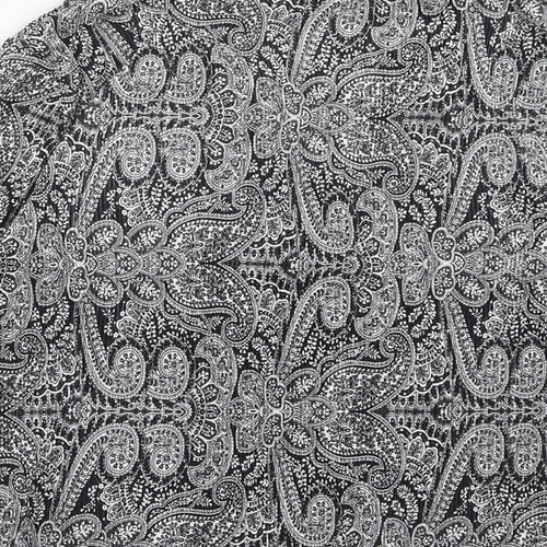 NEXT Womens Black Paisley Polyester Basic Blouse Size 6 Collared