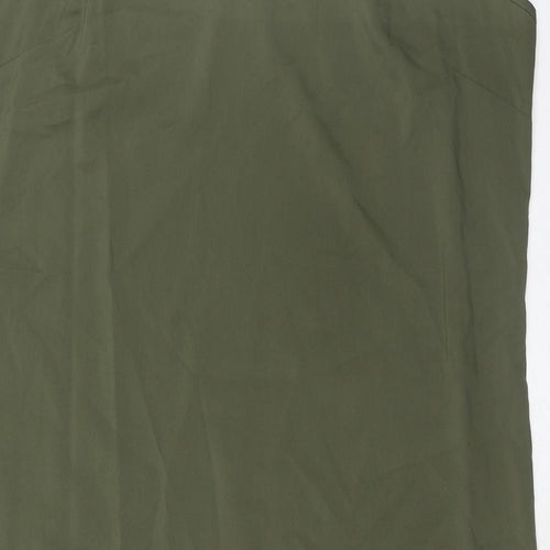 Marks and Spencer Womens Green Polyester Slip Dress Size 14 V-Neck Pullover