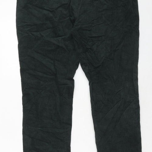 Marks and Spencer Womens Green Polyester Trousers Size 38 in Regular Zip