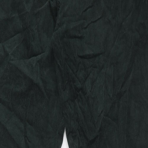 Marks and Spencer Womens Green Polyester Trousers Size 38 in Regular Zip