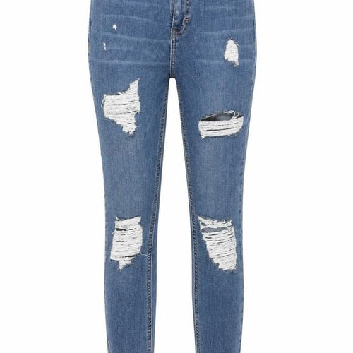 Topshop Womens Blue Cotton Skinny Jeans Size 26 in L32 in Regular Zip