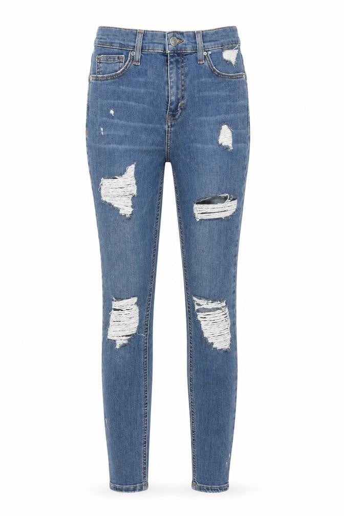 Topshop Womens Blue Cotton Skinny Jeans Size 26 in L32 in Regular Zip