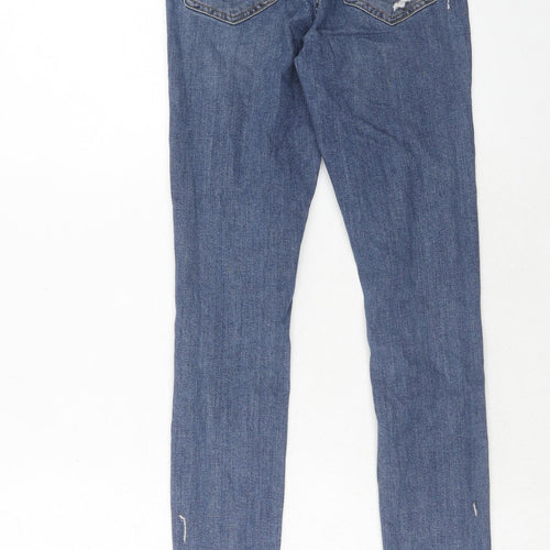 Topshop Womens Blue Cotton Skinny Jeans Size 26 in L32 in Regular Zip