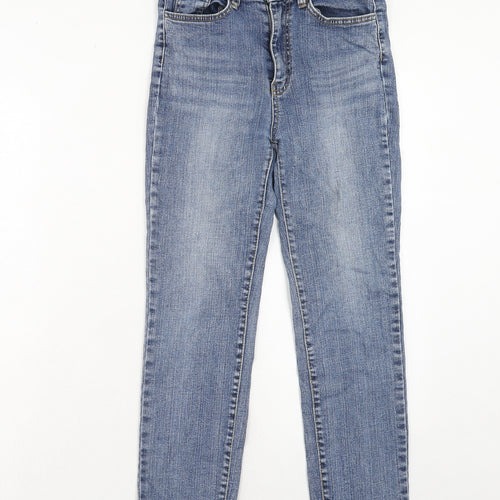 BLOCK Womens Blue Cotton Skinny Jeans Size M Regular Zip