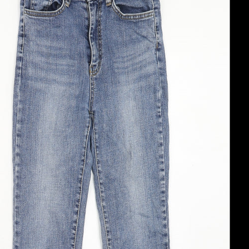 BLOCK Womens Blue Cotton Skinny Jeans Size M Regular Zip