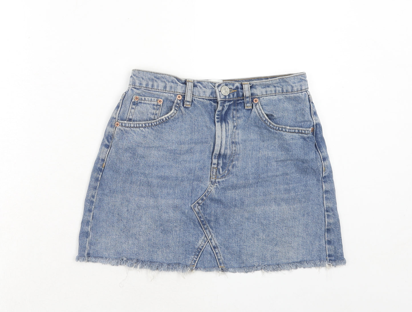 BDG Womens Blue Cotton Mini Skirt Size S Zip