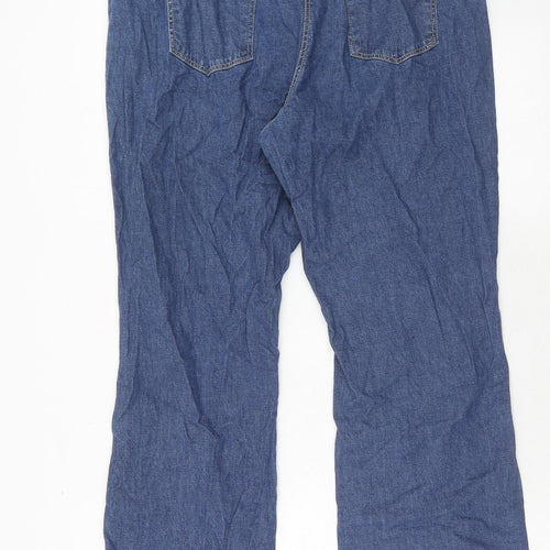 Anthology Womens Blue Cotton Bootcut Jeans Size 18 Regular Zip