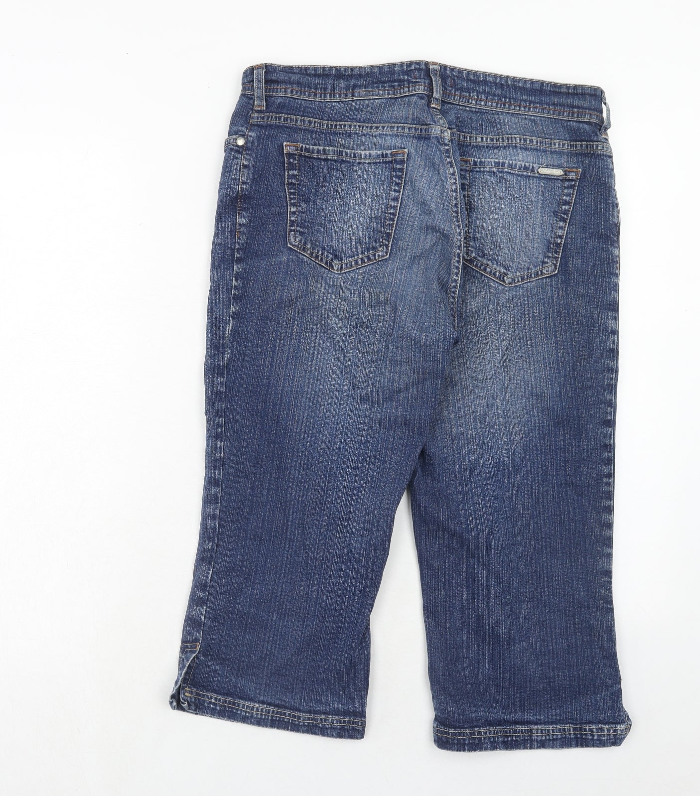 NEXT Womens Blue Cotton Straight Jeans Size 14 Regular Zip