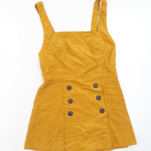BDG Womens Yellow Cotton Playsuit One-Piece Size M Button