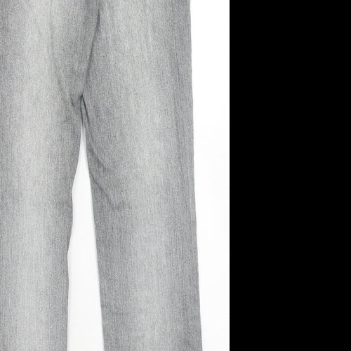 Angels Womens Grey Cotton Straight Jeans Size 10 Regular Zip