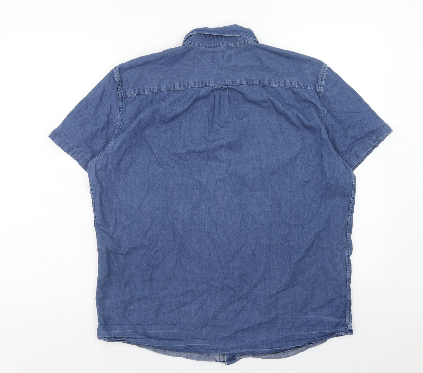 Gap Mens Blue Cotton Button-Up Size L Collared Button