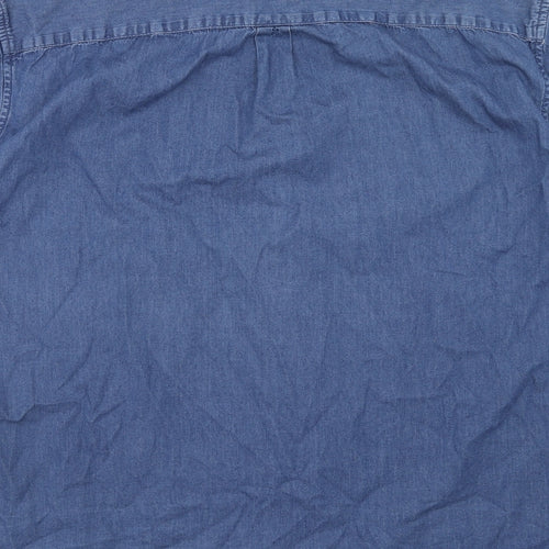 Gap Mens Blue Cotton Button-Up Size L Collared Button