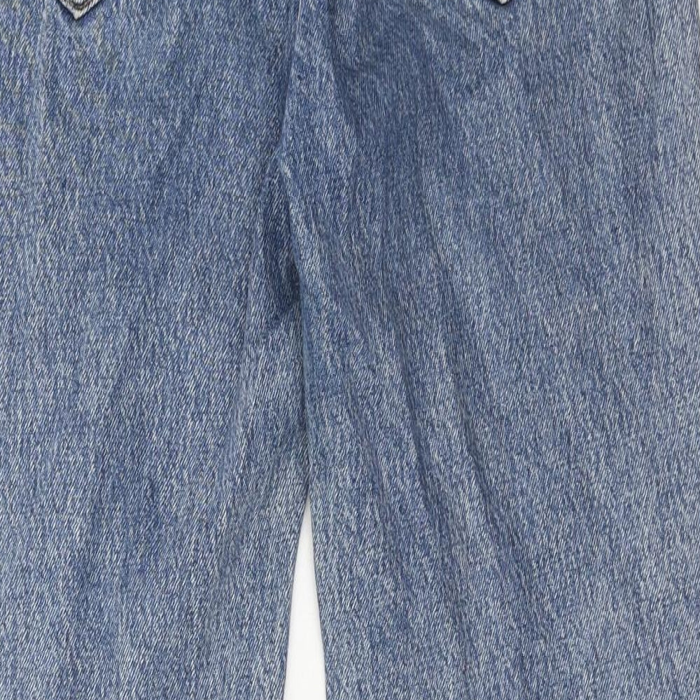Pull&Bear Womens Blue Cotton Mom Jeans Size 10 Regular Zip