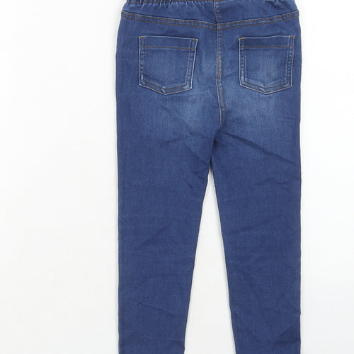 NEXT Girls Blue Cotton Tapered Jeans Size 4-5 Years Regular Pullover