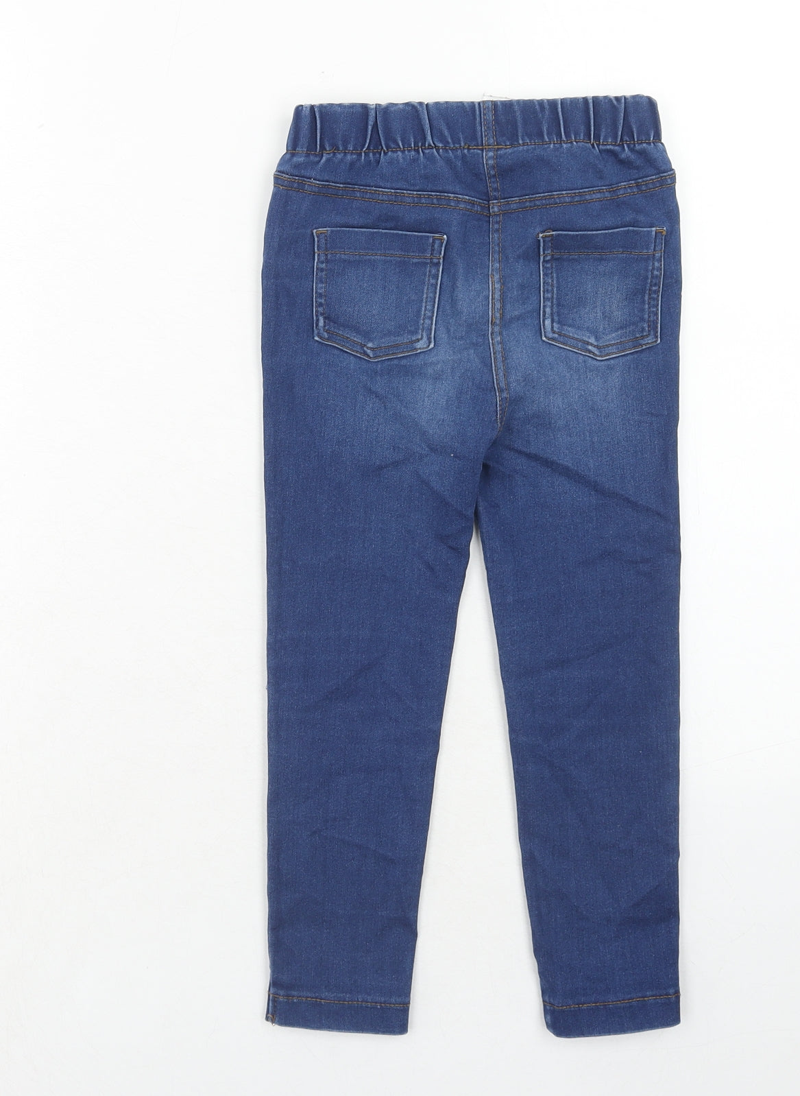 NEXT Girls Blue Cotton Tapered Jeans Size 4-5 Years Regular Pullover