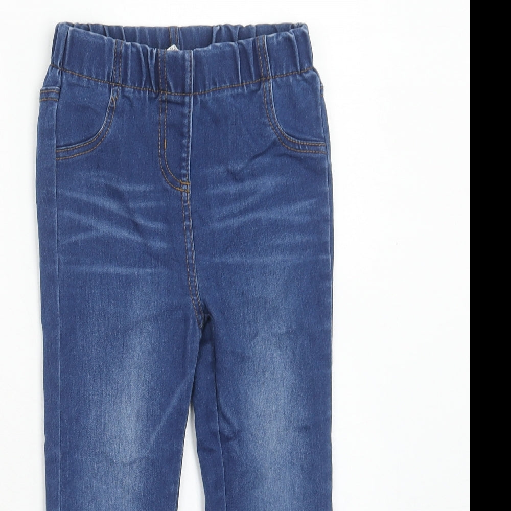 NEXT Girls Blue Cotton Tapered Jeans Size 4-5 Years Regular Pullover