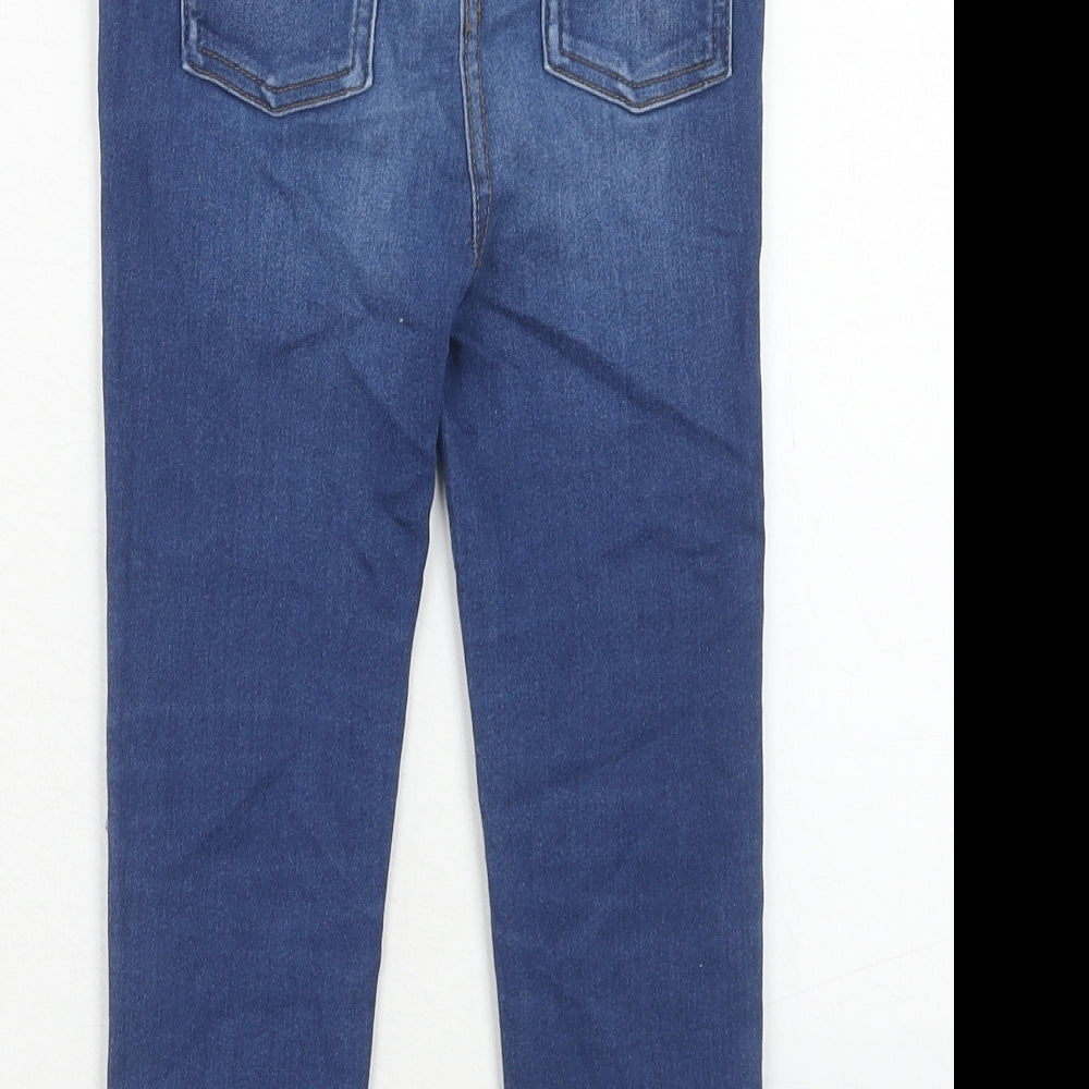 NEXT Girls Blue Cotton Tapered Jeans Size 4-5 Years Regular Pullover