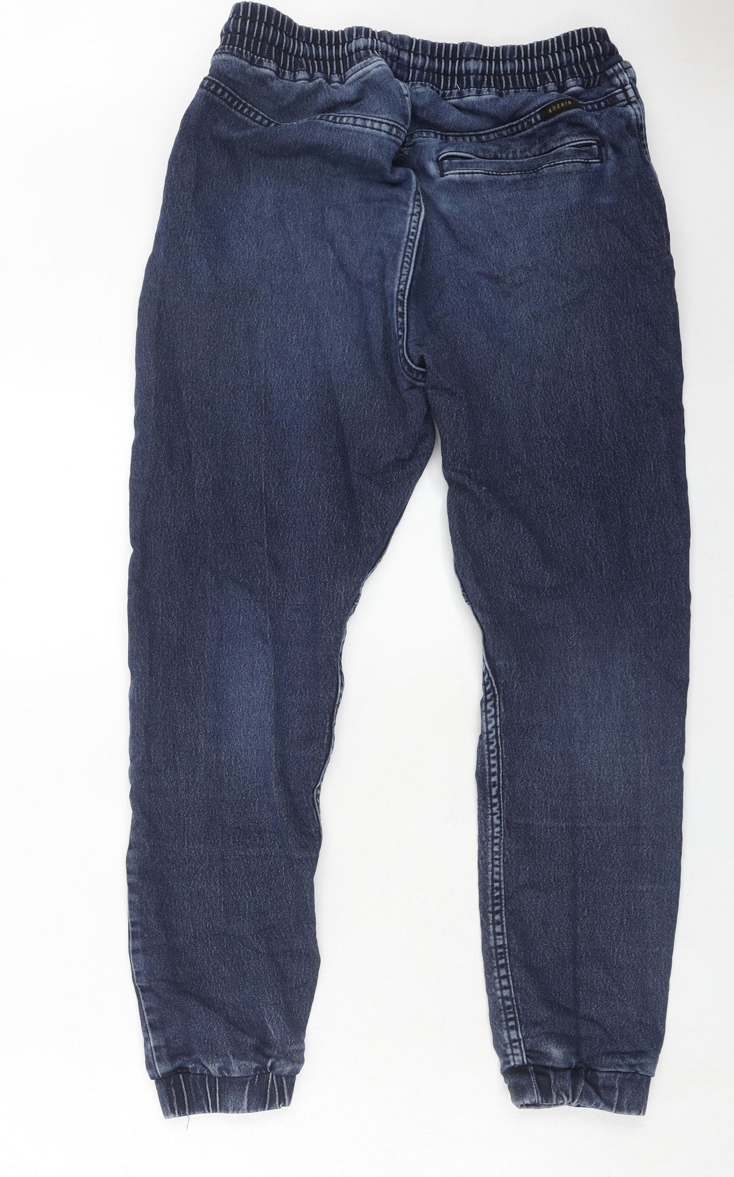 H&M Boys Blue Cotton Straight Jeans Size 14-15 Years Regular Drawstring
