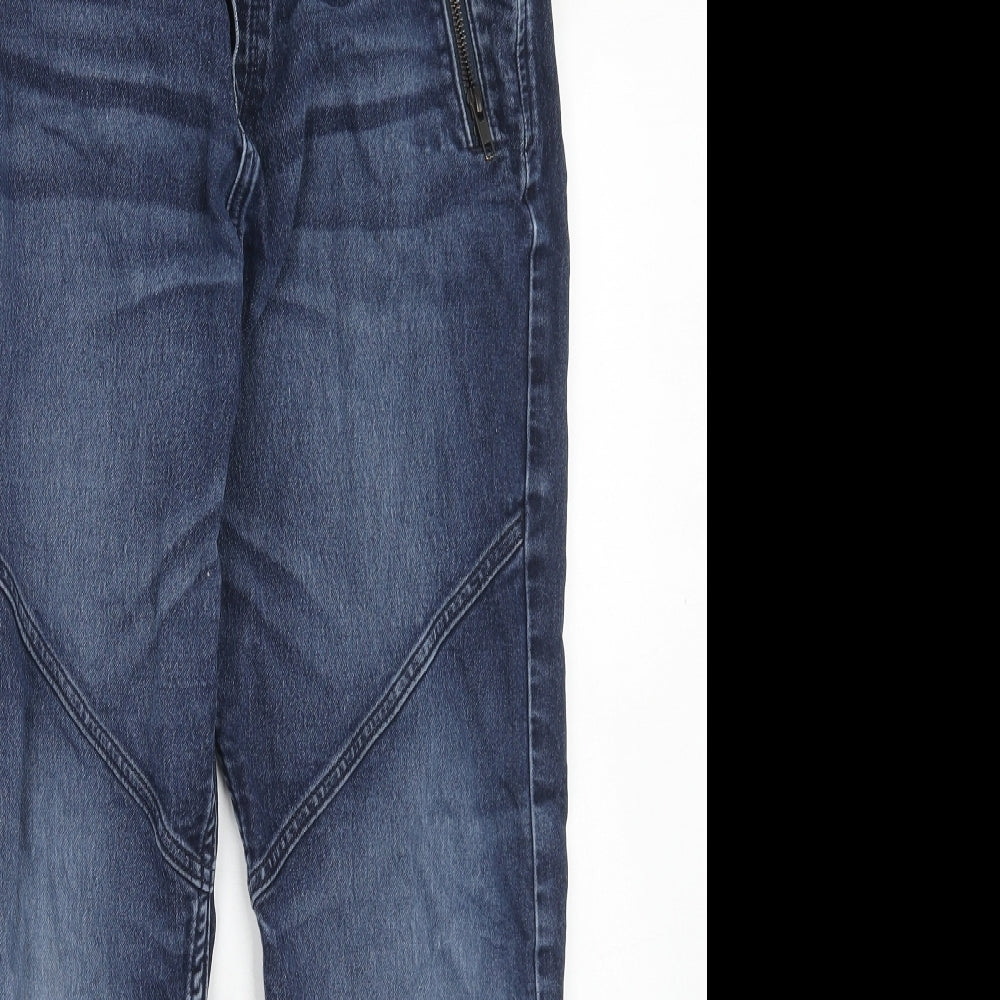 H&M Boys Blue Cotton Straight Jeans Size 14-15 Years Regular Drawstring