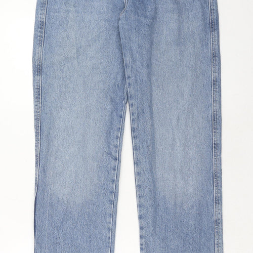 Pull&Bear Womens Blue Cotton Straight Jeans Size 12 Regular Zip
