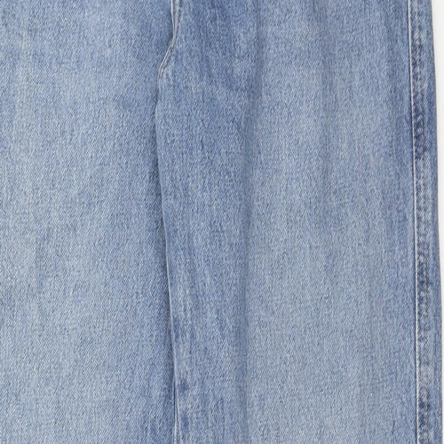 Pull&Bear Womens Blue Cotton Straight Jeans Size 12 Regular Zip
