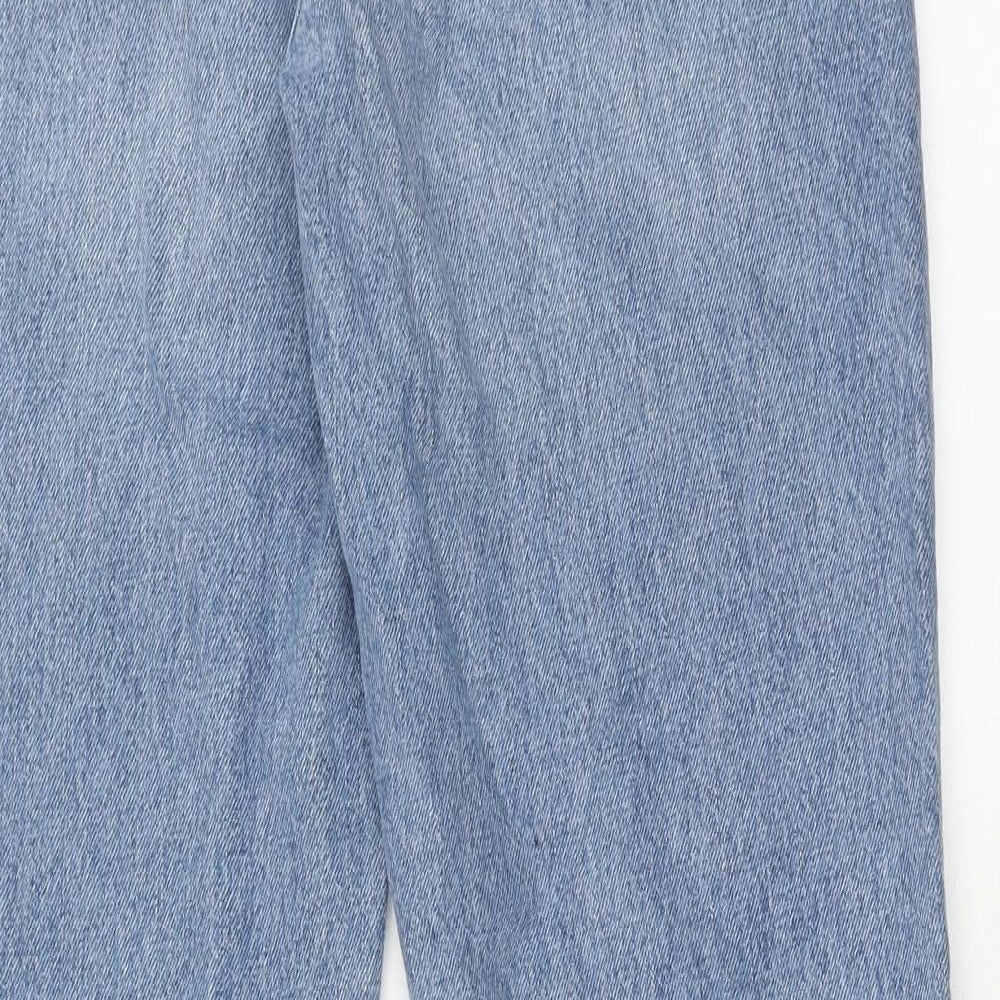 Pull&Bear Womens Blue Cotton Straight Jeans Size 12 Regular Zip