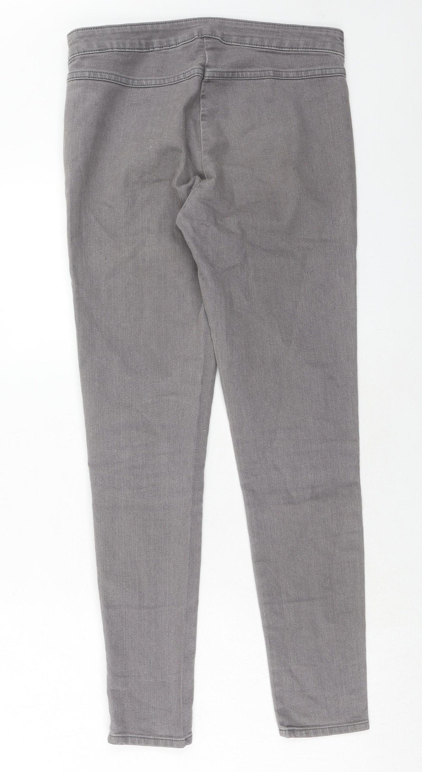 H&M Womens Grey Cotton Skinny Jeans Size 12 Regular Zip