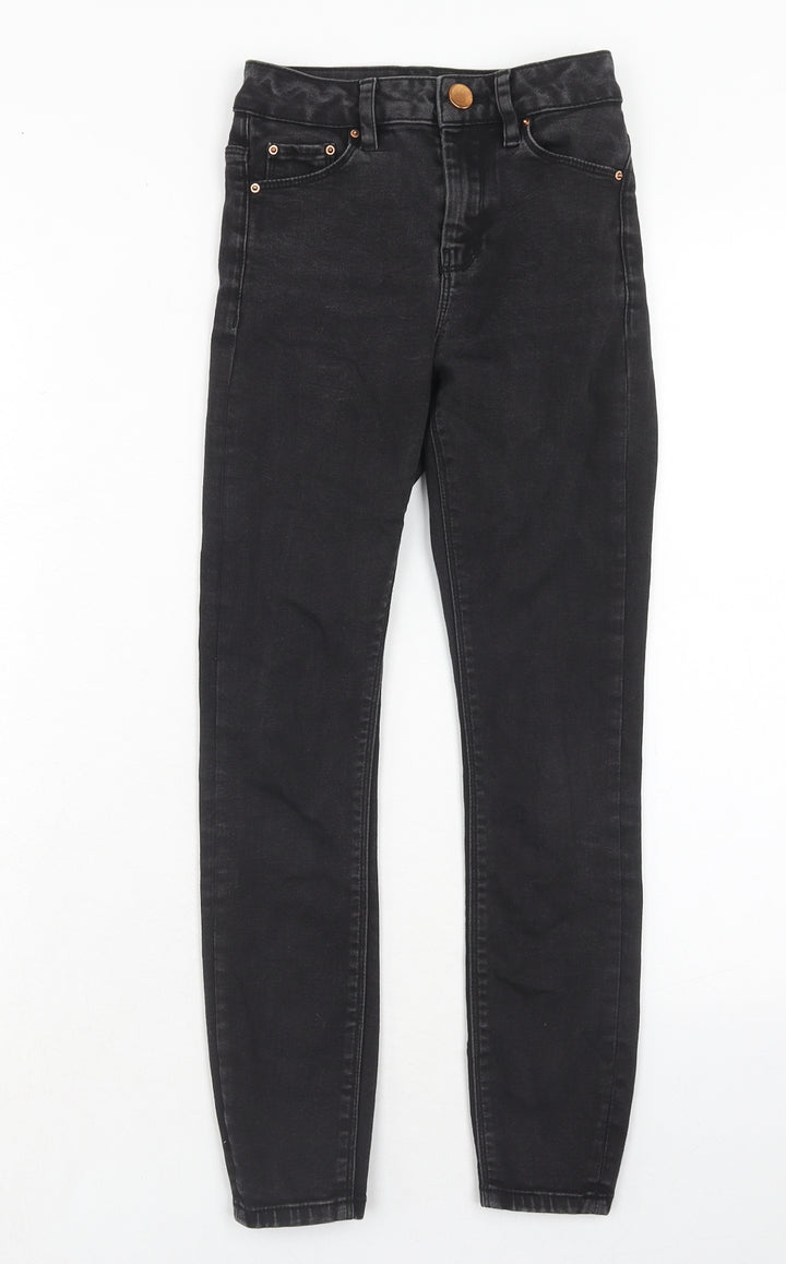 ASOS Womens Black Cotton Skinny Jeans Size 23 in L28 in Regular Zip