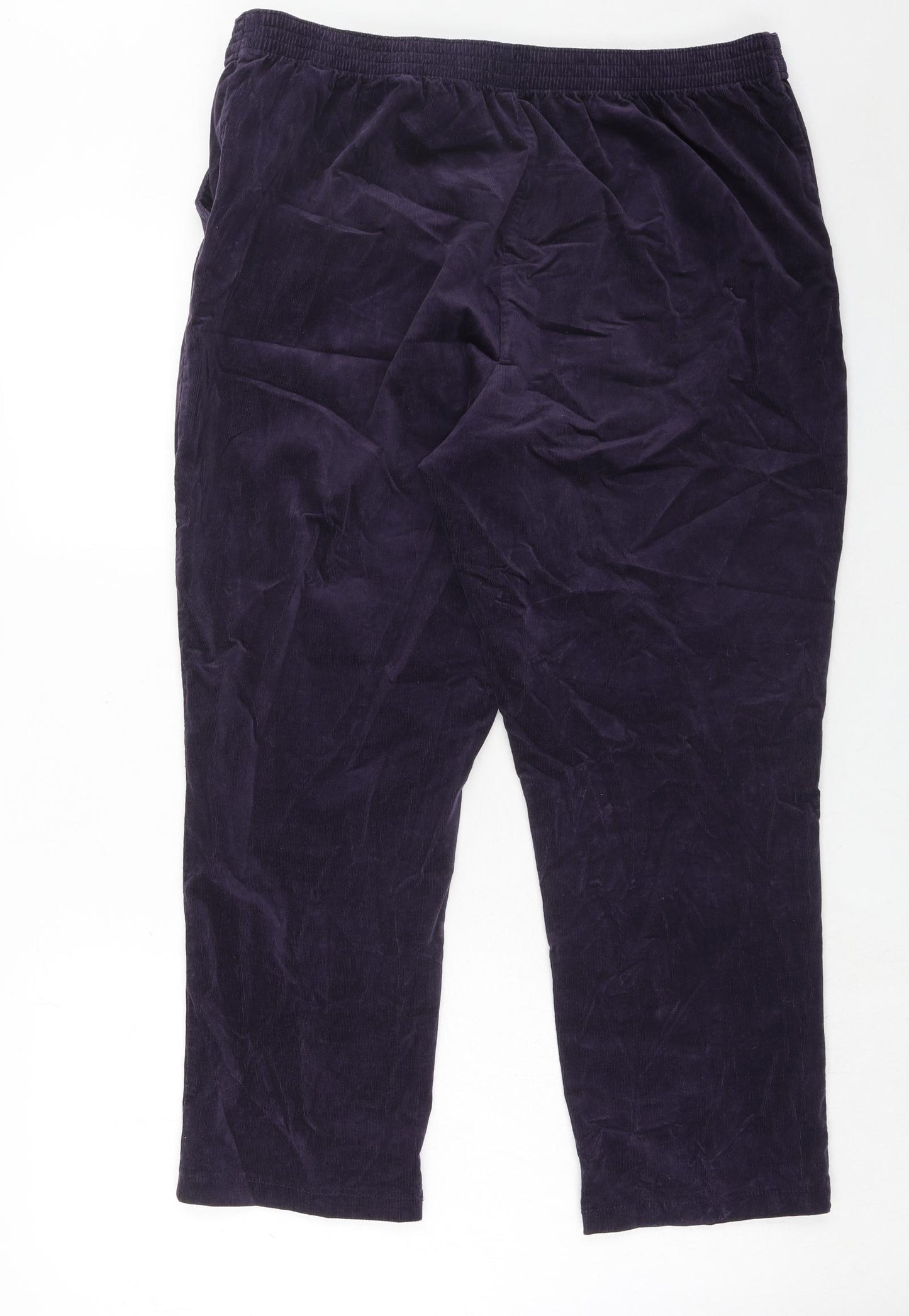 Marks and Spencer Womens Purple Cotton Trousers Size 18 Regular