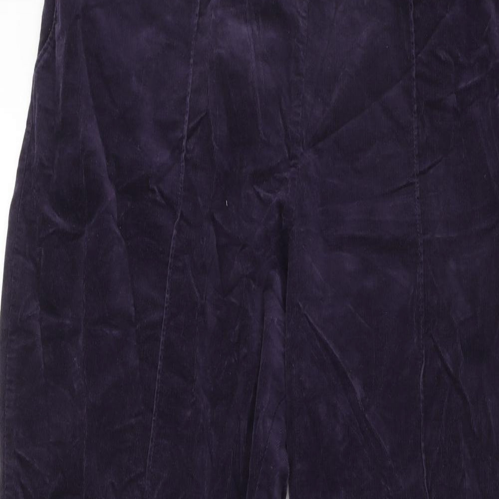 Marks and Spencer Womens Purple Cotton Trousers Size 18 Regular