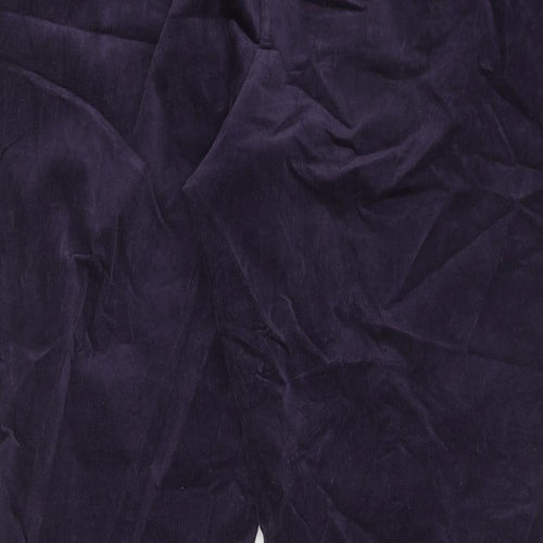 Marks and Spencer Womens Purple Cotton Trousers Size 18 Regular