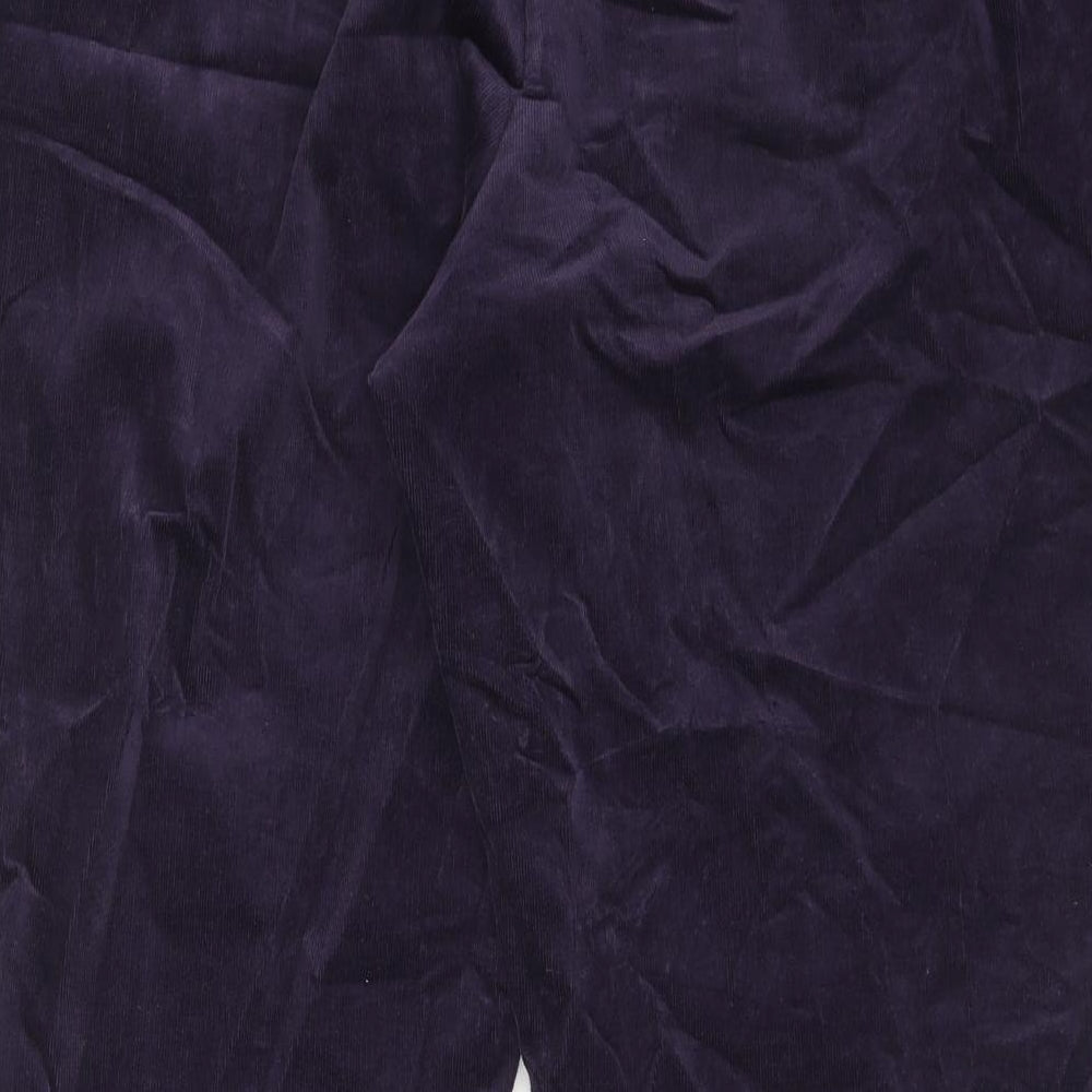 Marks and Spencer Womens Purple Cotton Trousers Size 18 Regular