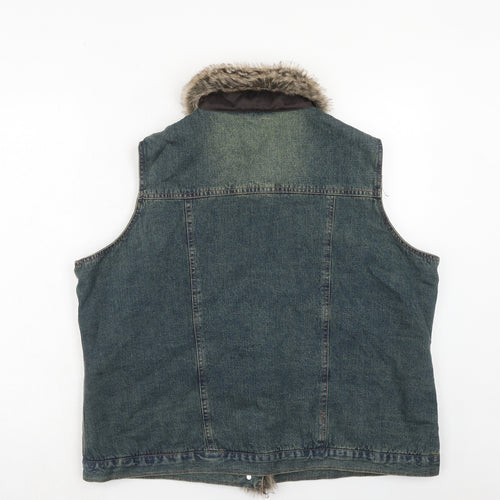 Bonmarché Womens Blue Gilet Jacket Size 22 Button