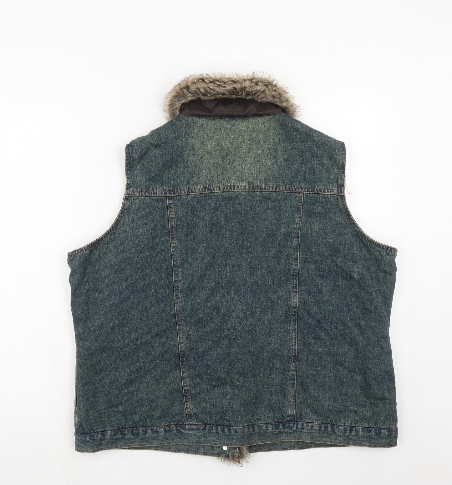 Bonmarché Womens Blue Gilet Jacket Size 22 Button