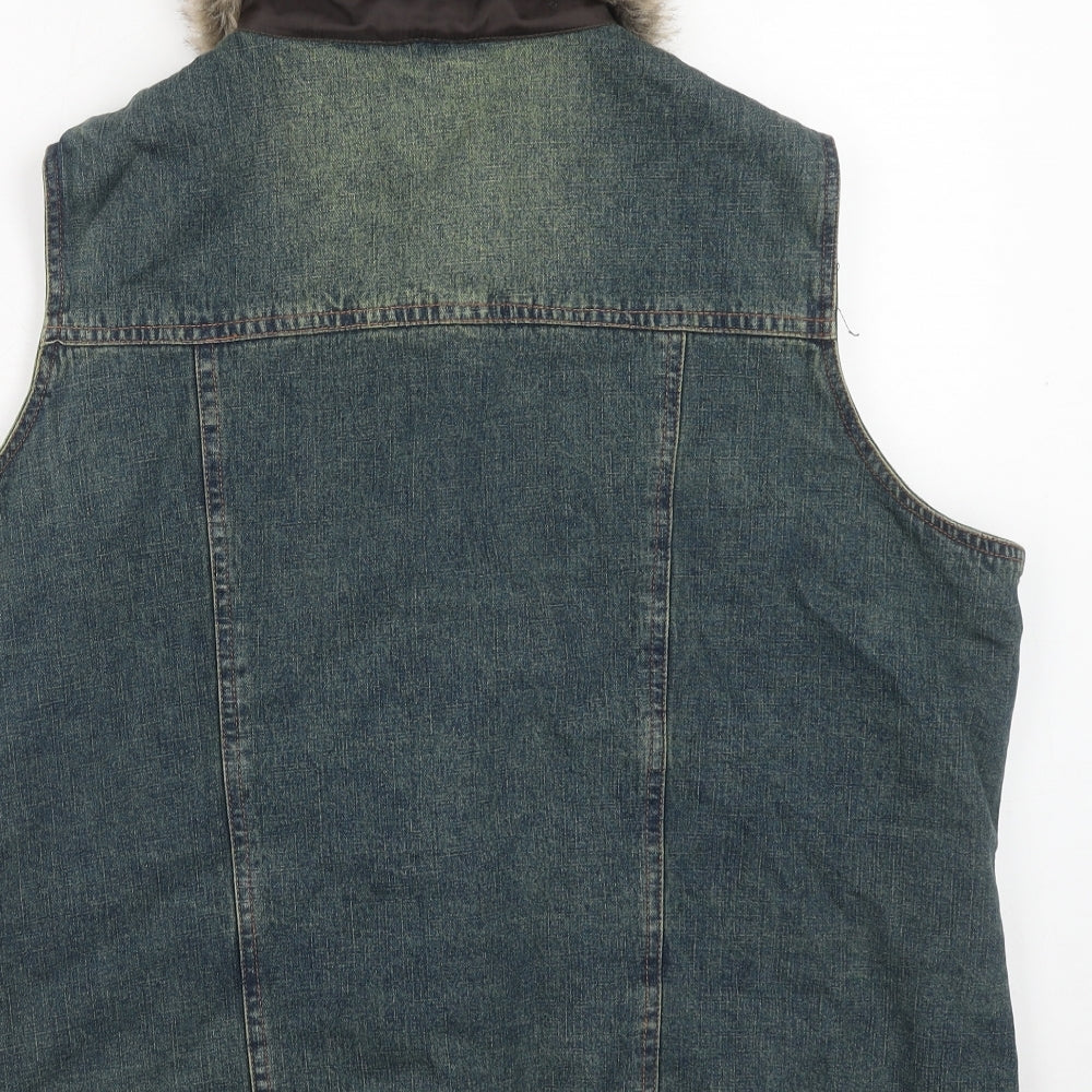 Bonmarché Womens Blue Gilet Jacket Size 22 Button