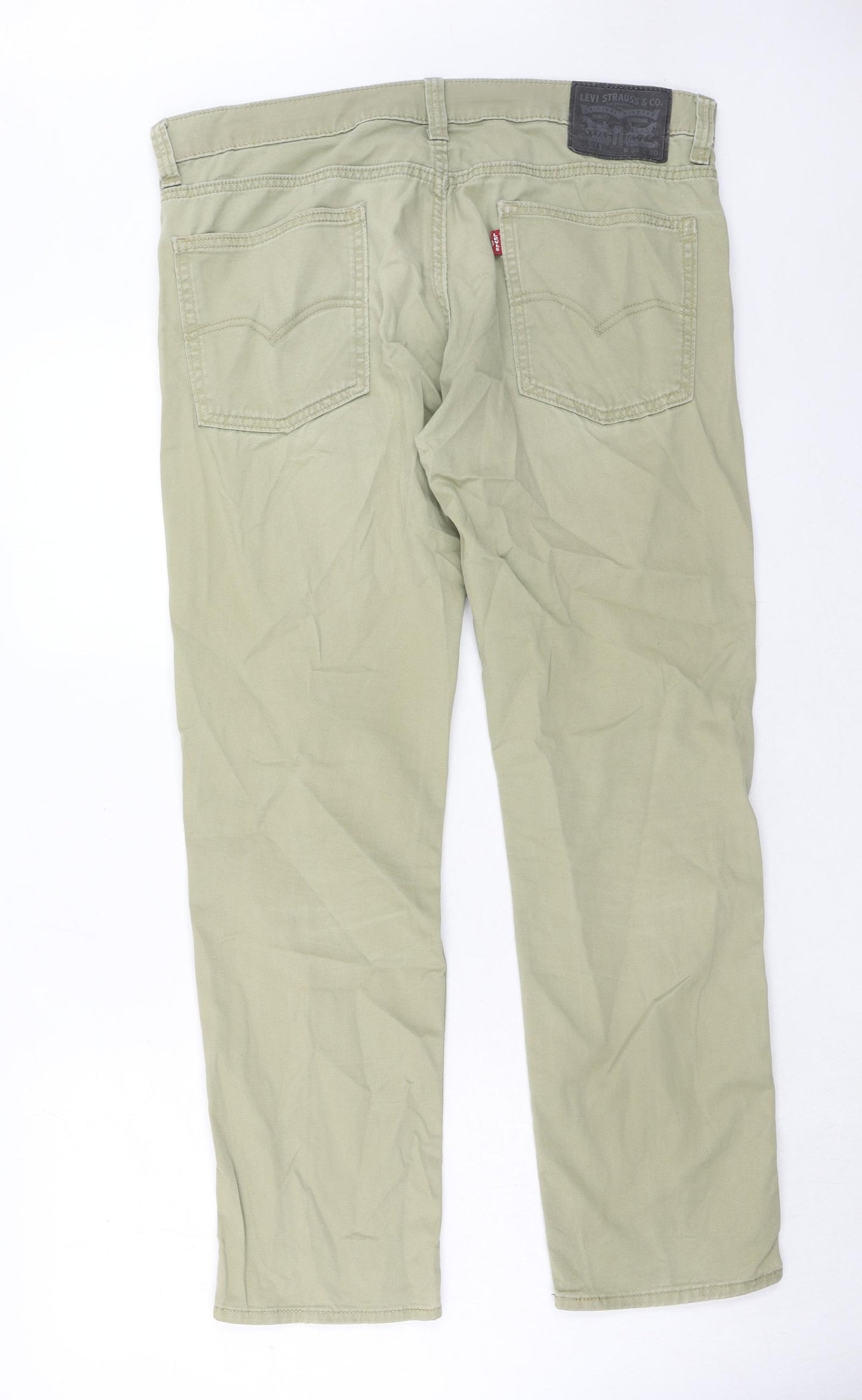 Levi's Mens Green Cotton Straight Jeans Size 34 in L30 in Regular Zip