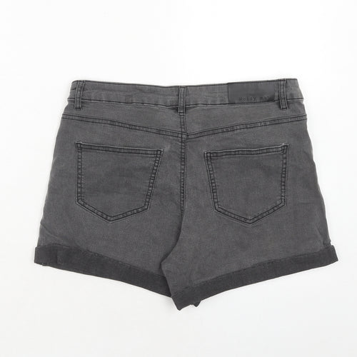 Noisy may Womens Grey Cotton Hot Pants Shorts Size L Regular Zip