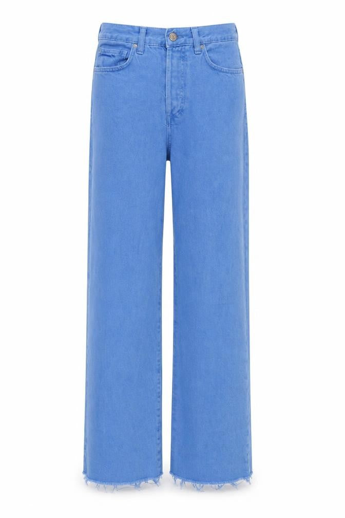 Mango Womens Blue Cotton Straight Jeans Size 6 Regular Zip